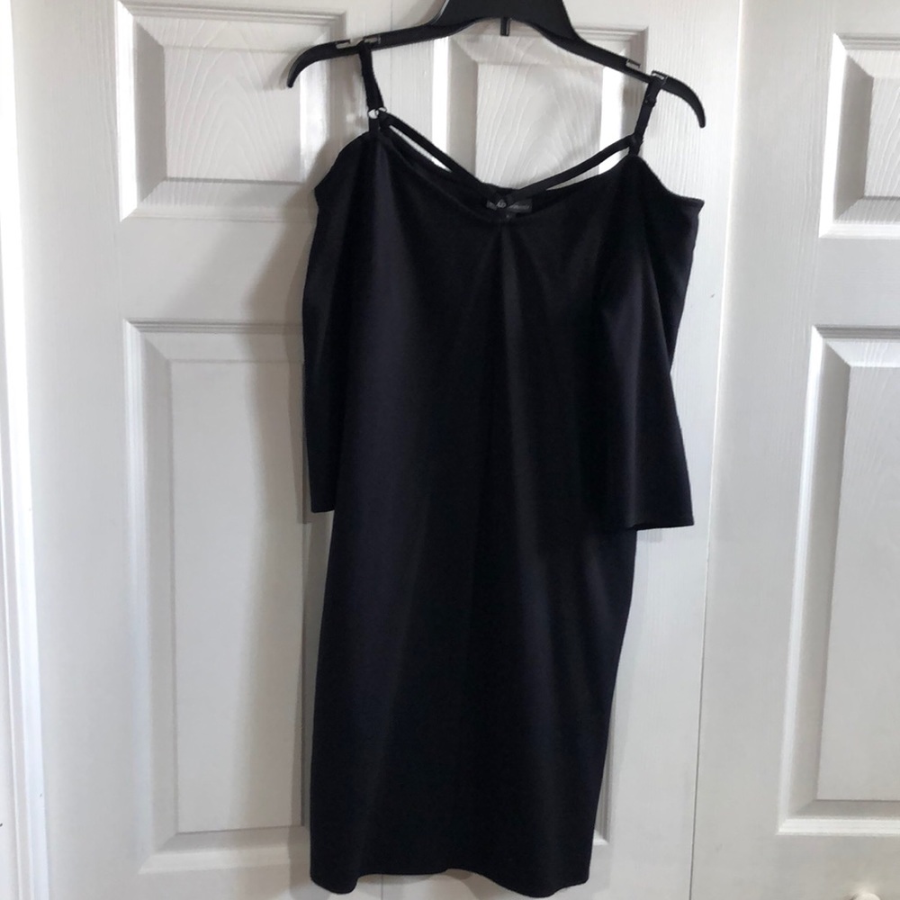 Black dress. Open shoulder.  Size Large